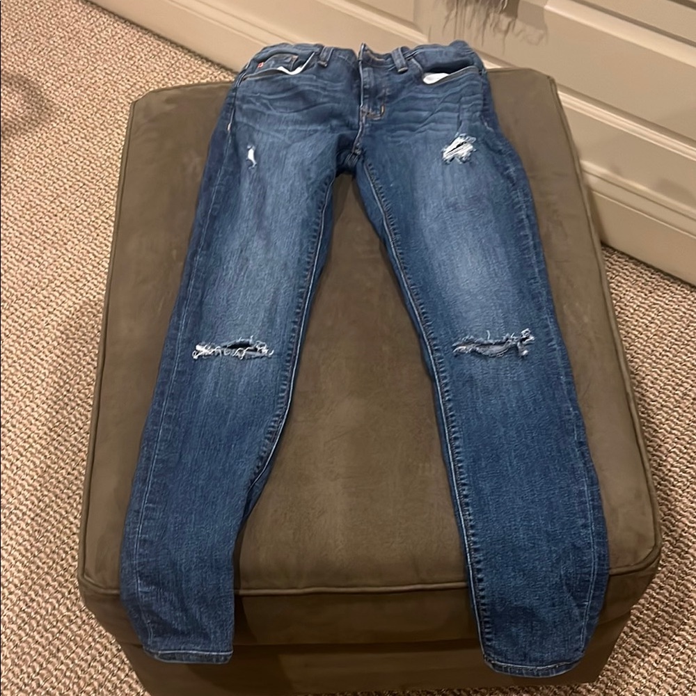 Hudson Jeans Blue Skinny Distressed Denim